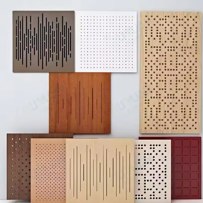 Modern 3D Model Solid Wooden Acoustical Timber Wall Panels 3M Decor MDF Perforated Sound Absorb Board 